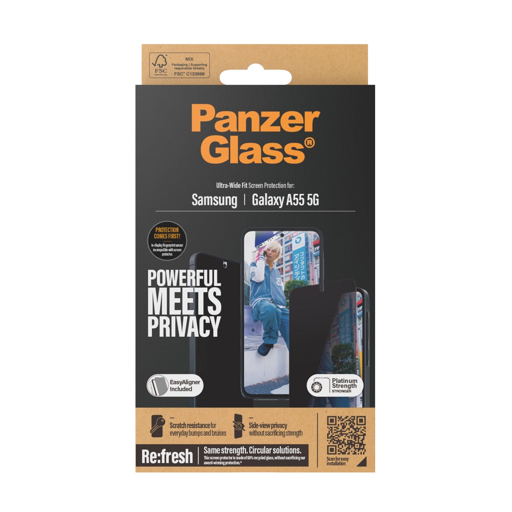 PanzerGlass® Privacy Displayschutz Samsung Galaxy A55 5G | Ultra-Wide Fit